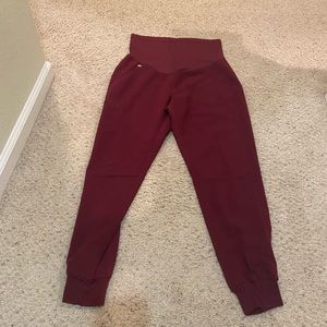 Figs burgundy maternity scrubs